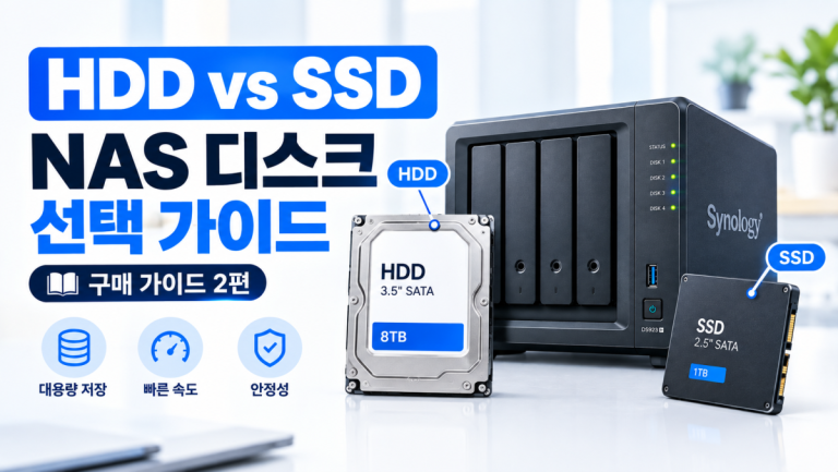 시놀로지 NAS에 HDD vs SSD — NAS 디스크 선택 가이드 (구매 가이드 2편)